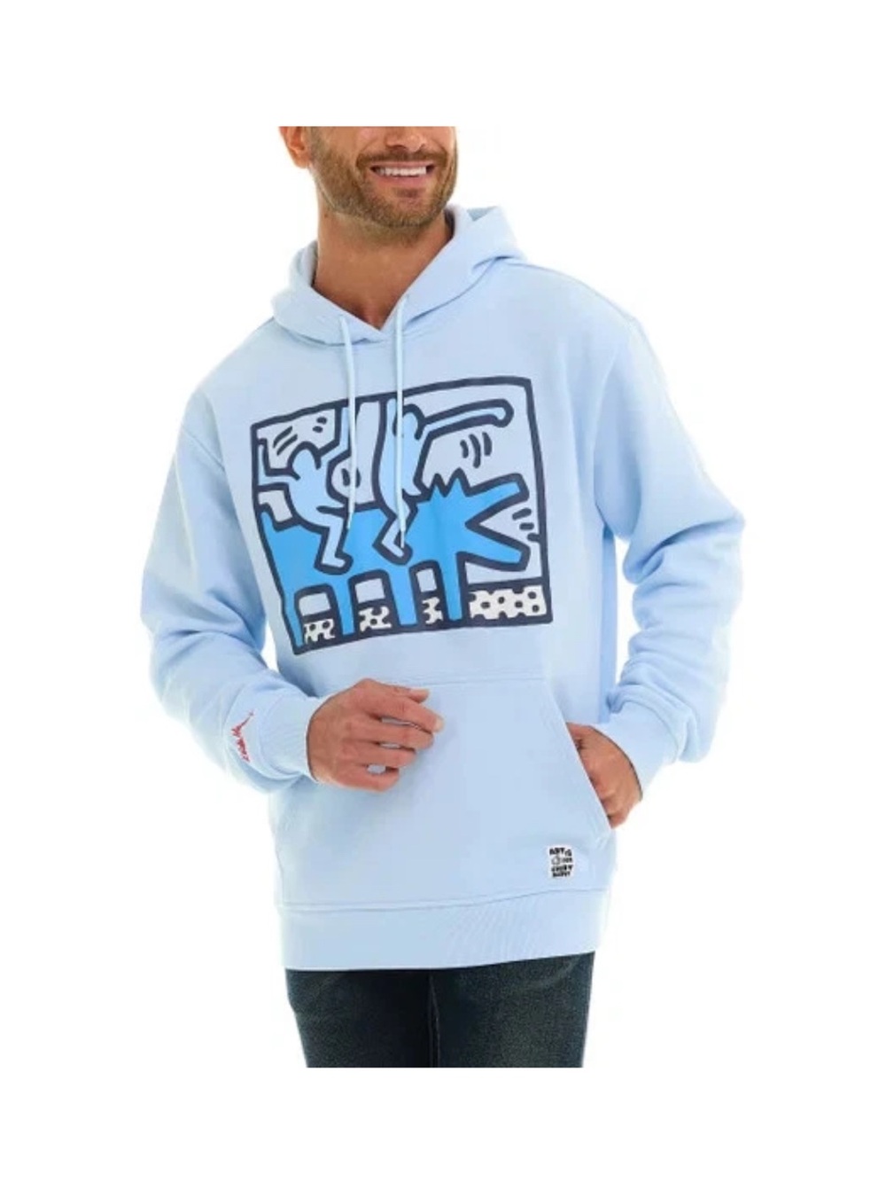 Keith Haring Men's Graphic Hoodie Art Fleece Pullover S M L XL XXL New blue